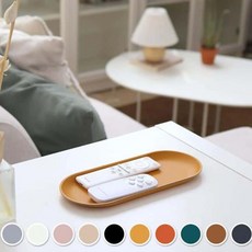 은비가 거실트레이 라운드 PU 가죽 트레이 딥그린