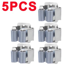 1-10개 스테인리스 스틸 대 빗자루 홀더 벽걸이 녹 방지 보관 훅 욕실 주방 정원 도구 정리함, 03 Gray-(5PCS)