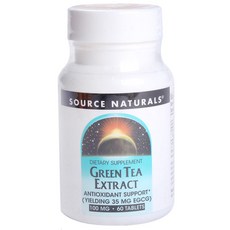 SOURCE NATURALS 綠茶萃取劑, 1罐, 60顆