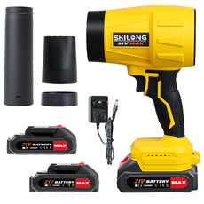 SHILONG 초강력 휴대용 무선 에어건 송풍기 에어블로어 가정용 2개 2000mah 리튬배터리, 1세트