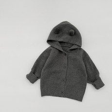 兒童毛衣外套秋季新款韓版男女寶寶可愛連帽針織開衫嬰兒冬裝
