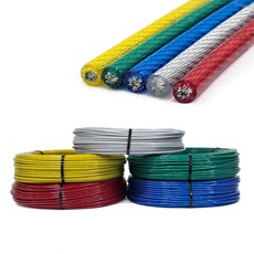 국산 PVC코팅 와이어로프 2mm x 10M 투명, 1개