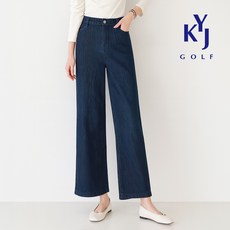 [김영주골프] 봄가을 세미와이드 뒷밴딩 데님팬츠 여성 골프 청바지 DPFLJN30