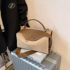 카리아스 스웨이드 콤비 토트 숄더 크로스 오피스룩 데일리백