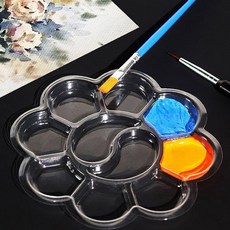20pcs 일회용 구아슈 유화 팔레트 매화 모양 그림 아트 세척 가능한 수채화 페인트