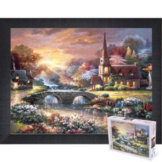 퍼즐피플 풍경 랜드마크 500피스 직소퍼즐, 평화의 마을 500피스 액자포함(우드블랙), 퍼즐유액 포함, 1개
