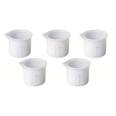 5개 세트 50ml 실리콘 계량컵 도구 원형 몰드 투명 눈금 에폭시 분할컵 DIY 레진 아트용, 01 5Pcs