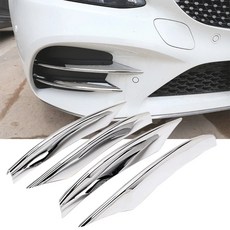 鍍鉻銀色 前保險桿 側通風口蓋 葉子版 前風刀包圍外飾 適用 19-21 W205 C300 C43, 1個