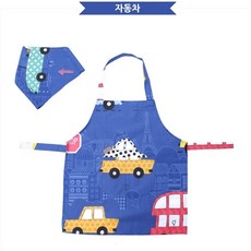 마이드 유아용 어린이집 유치원 순면 앞치마 두건 세트