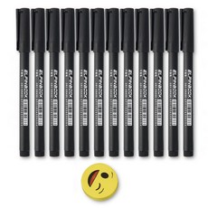 可擦筆 易飛極細桌面白板筆 細頭超細0.5-0.7mm 小號託福兒童特細GRE5, 1個, 0.7黑色12支+板擦