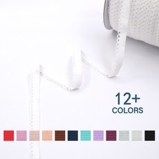 프린 NINE LOOMS 프릴 루프 레이스 트림 탄성 장식 스판덱스 웨빙 란 속옷 재봉 공예 3/8 인치 10mm 2 5 10 야드, White, White
