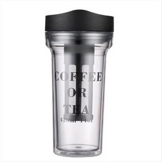 호환용 커피 필터가 통합된 420ml 휴대용 커피 컵 - 여행에 적합하며 차 주입기 콜드브루 커피 메이커 포함, 흔한, 1개