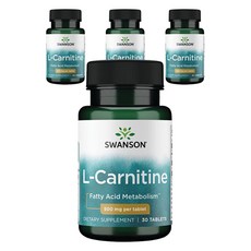스완슨 L-카르니틴 500mg 타블렛, 30개입, 4개, 30정