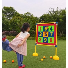 과녁판 찍찍이 공던지기 보드게임 야구 운동회 행사용 볼맞추기 벨크로 체험, 1개, 2. 플레인 높은버전