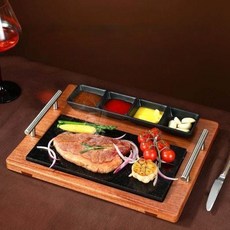 손잡이 서빙 트레이 돌판 스테이크판 세트
