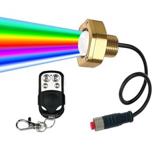 킹쇼스타 마린 등급 표준 1/2" NPT 보트 배수 플러그 라이트(APP RF 리모컨 포함) 수중 LED 라이트 요트 카약 부두용 방수 스마트 냉각 시스템(RGBW) 40W, RGBW, 2PC 1/2'' NPT