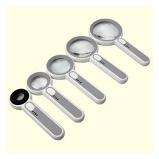 【臺灣現貨】LED燈放大鏡 60倍高清手持式放大鏡 帶燈充電高倍數老人閱讀, 1個