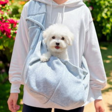 다예품 강아지가방 포대기 슬링백, 그레이, 1개