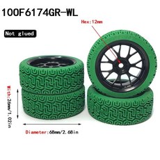 YSIDO 1/12 1/14 버기 타이어 휠 림 HSP 94177 Wltoys 144001 124018 124019 124017 124016 RC 자동차 12mm 육각 4 개, 106174GR-WL
