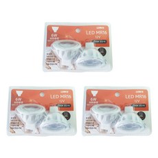 루미앤 LED MR16 6W 2P 3개입, 전구색, 3개