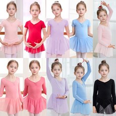 (대여) 파스텔 뒷리본 포인트 발레복(반팔or긴팔)10