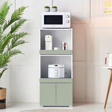 레브 밥솥다이 500 렌지대 주방 가전수납 인출식 3단선반, 퓨어그린, 3단