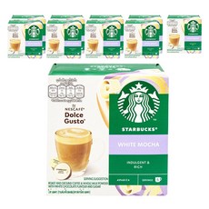 스타벅스 화이트모카 네스카페 돌체구스토 커피캡슐 15g x 6p + 밀크캡슐 5.5g x 6p, 10개, 6개입