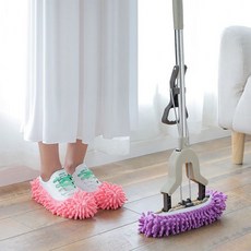 극세사 밴딩 청소 슬리퍼 발걸레 청소용 걸레 실내화 청소포 물걸레 탈부착 덧신 리필 실내 바닥 커버 신발, 상세페이지 참조, 1개