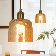 빈티지 식탁등 갓등 갓조명 바그 1등 유리식탁등, 엠버