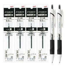 제트스트림 SXR-5 유니 유성잉크 리필심 0.5mm, 0.5 블랙 리필 4개+볼펜 2개, 1세트