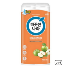 깨끗한나라 데일리 천연펄프 키친타올 롤키친타올 150매, 150롤, 24개