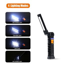 COB LED 작업 조명 램프 검사 충전식 18650 배터리 손전등 토치 USB 보조베터리 가능한, ni Size, 미니
