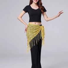 지스터프 삼각 시퀸 메쉬 힙스카프 밸리댄스 라인 줌바 랩스커트