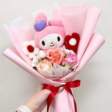 산리오 인형 킨더조이 장미꽃 비누꽃 꽃다발 졸업식 학예회 발표회 재롱잔치 생일 시나모롤 폼폼푸린 마이멜로디 쿠로미 헬로키티, 추가안함