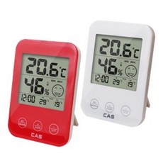 카스온습도계 T004 화이트 디지털온습도계 CAS 온습도계 온도계 습도계 아이콘표시 간편조작, 1개