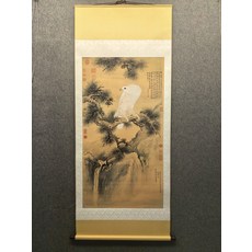 郎世寧白鶻圖 畫芯絹本, 參考詳情頁