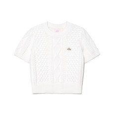 브랜드정품 리 LEE 우먼 청키 반팔 니트 아이보리 362189