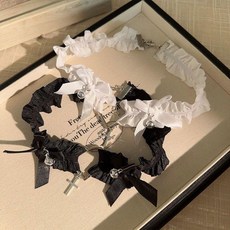 腿環 大腿鏈 愛心腿環 鎖骨鏈 choker 項圈 頸帶 頸鏈配飾, 1個, 2個替換鈴鐺,愛心十字架項鏈  可腿環