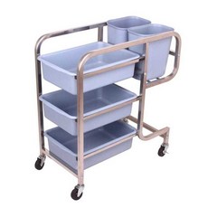 접시 그릇 수거 카트 뷔페 상업용 식당 트롤리 호텔 식기, B