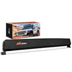 Nilight 7인치 원형 오프로드 주행 포드 라이트 커버 7.25인치 직경 블랙 가죽 보호 보조 디치 포그 범퍼 헤드라이트 지프 트럭 SUV ATV UTV 트랙터용 USA, Rectangular Black Nylon, 42Inch Light Bar Cover