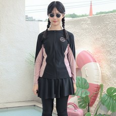 코코드림 여자 청소년 4종 래쉬가드+브라탑+스커트+레깅스 수영복 세트2522