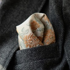 商務復古碎花口袋巾 男士西服裝飾方巾 多色西裝胸巾, 米色棣棠花,口袋巾