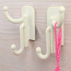 부착식 더블 행거 2P 컵거치대, 화이트계열, 2개, 화이트