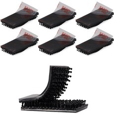 듀얼 락 SJ3550 1/2"x 1" 6PCS 블랙 리클로저블 패스너 헤비 듀티 인터록 테이프 버섯 모양의 끈적끈적한 후크 잠금 장착 EZ 패스 홀더 실내외 사용용, 1/2"x 1"_6
