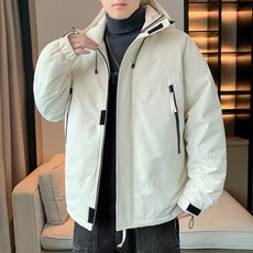 機能工裝連帽加厚保暖防風棉衣外套 潮牌山系二棉襖子 短款運動棉服棉大衣