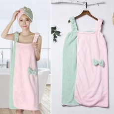 투톤 스커트 샤워가운 ELS037 각질제거 슬립 검진복 홈 모델 목욕 바스 가운 골프가운 언더 수건 이지 때수