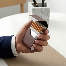 더문샵 슬림형 담배케이스 브라운 담뱃상자 담배커버 명함지갑 포켓파우치 가죽케이스