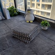 巧拚地墊 寶寶爬行墊 加厚防撞, 灰色款,【30X30X1厘米】10片送邊條, 1個