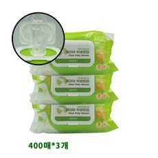 클리어 팝업 뽑아쓰는 일회용 비닐장갑, 3세트, 400개