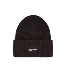 칼라거펠트진 로고 패치 골지 비니